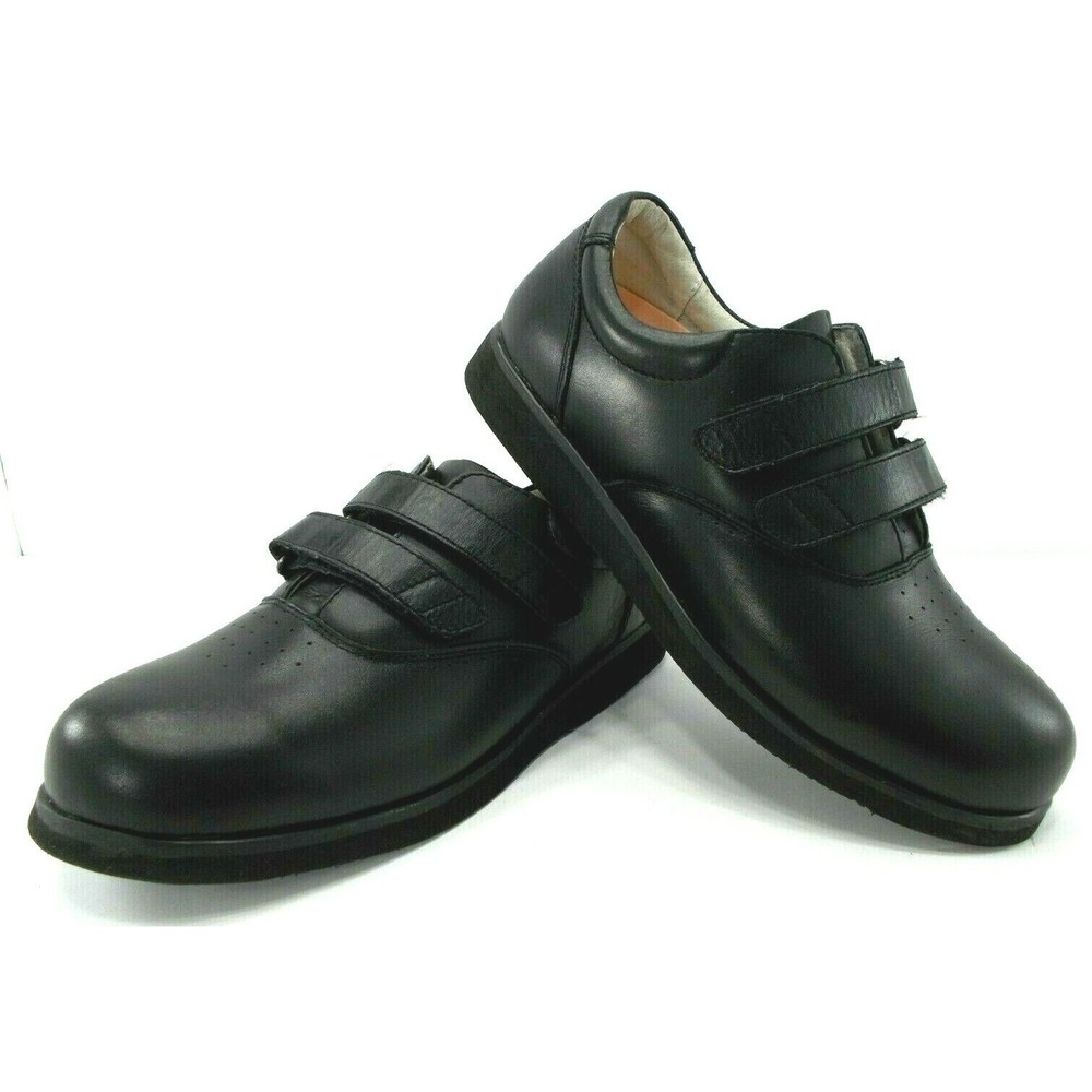 Mt. Emey Therapeutic Comfort Diabetic Mens Black Leather Shoes Size 9.5 US B105